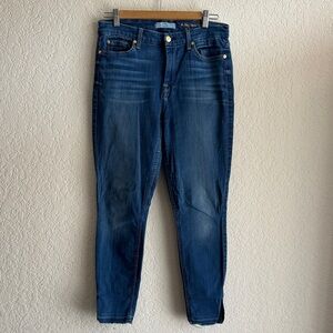7 For All Mankind The High Waist Ankle Skinny Blue Women's Jeans